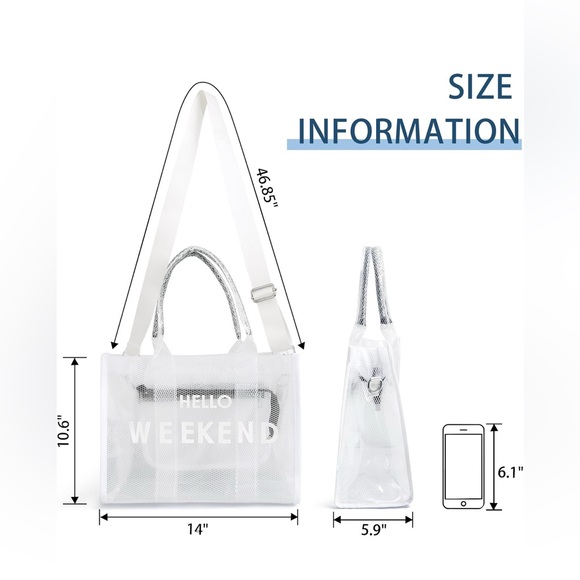 SCRE:EN ＜TOTE BAG＞（ white ） White Mesh Tote Bag